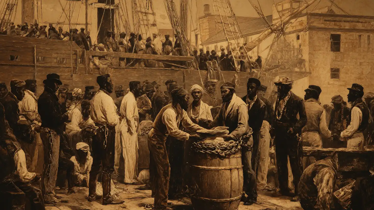 Jean Lafitte trading slaves © History Oasis Jean Lafitte And Slavery