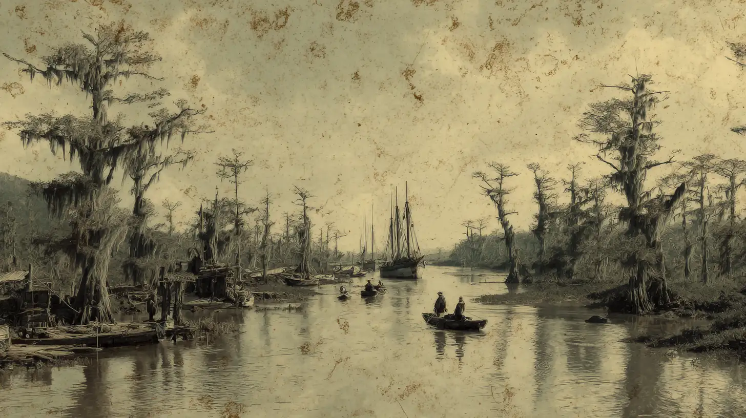 Jean Lafitte's smuggling route © History Oasis Jean Laffitte SMUGGLING ROUTES