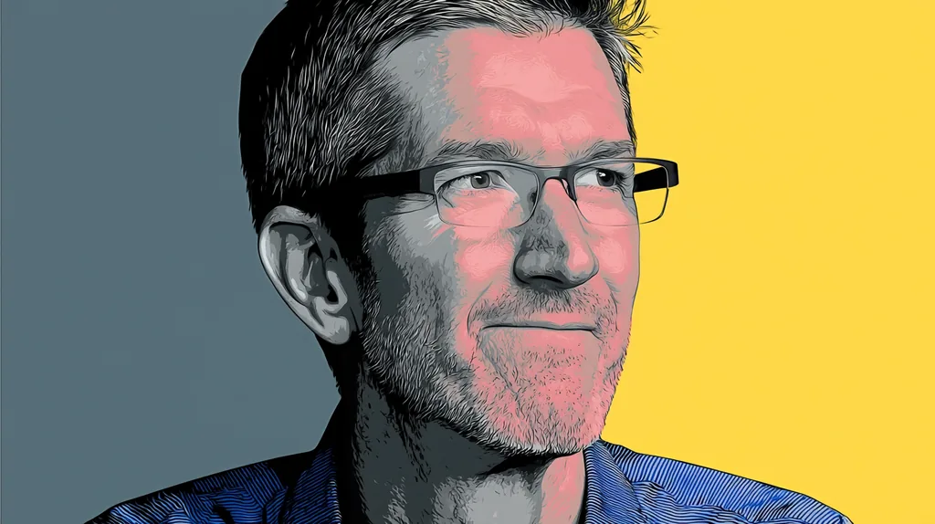 John Ternus, Apple's incoming CEO, in pop art style