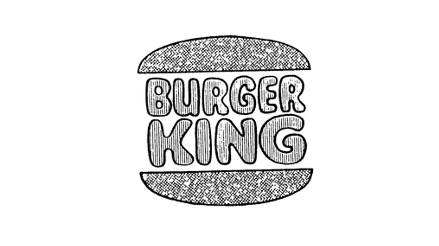 The original Burger King bun halves logo from 1969, the name stacked between two hamburger buns