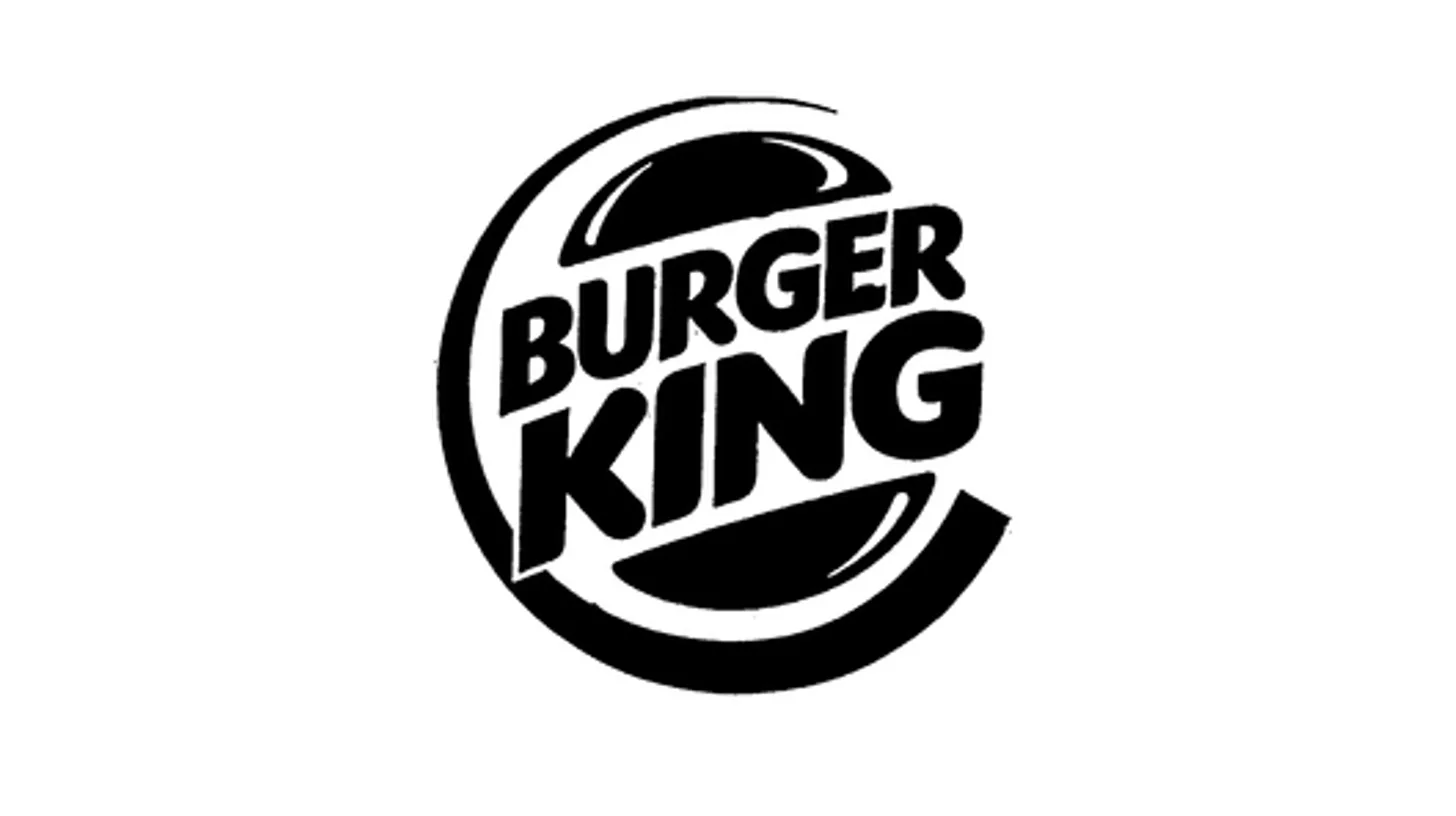 The 1999 Burger King logo with the blue crescent swoosh closing around tilted bun halves