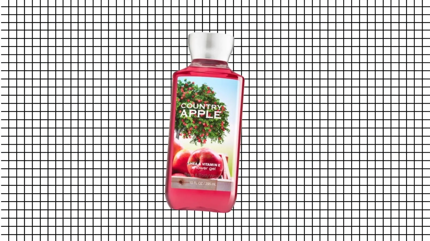 Discontinued 90s Bath and Body Works Country Apple shower gel bottle