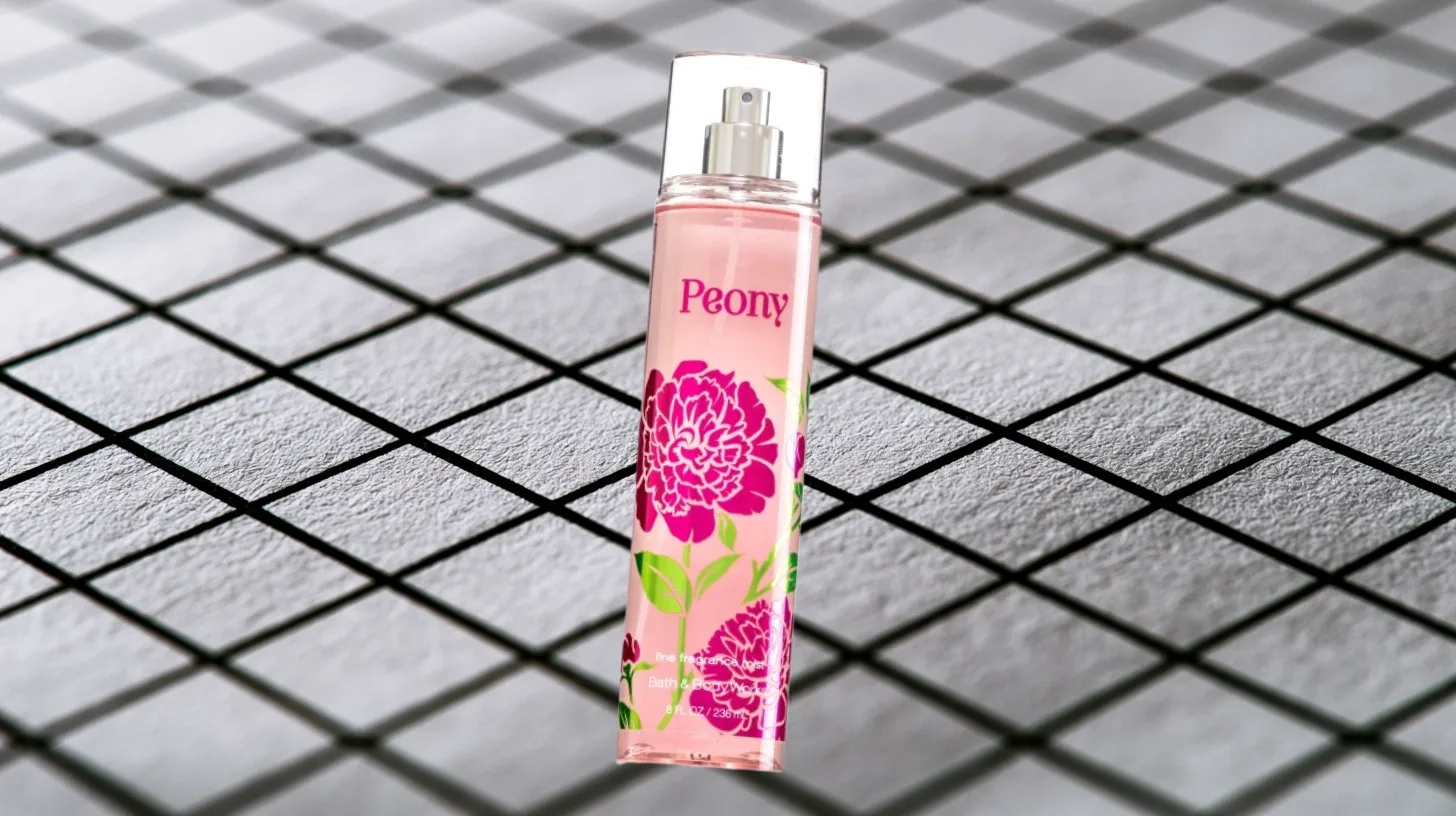 Discontinued 2000s Bath and Body Works Peony fragrance mist bottle