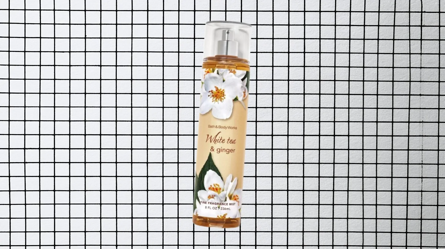 Discontinued 90s Bath and Body Works White Tea and Ginger fragrance mist bottle