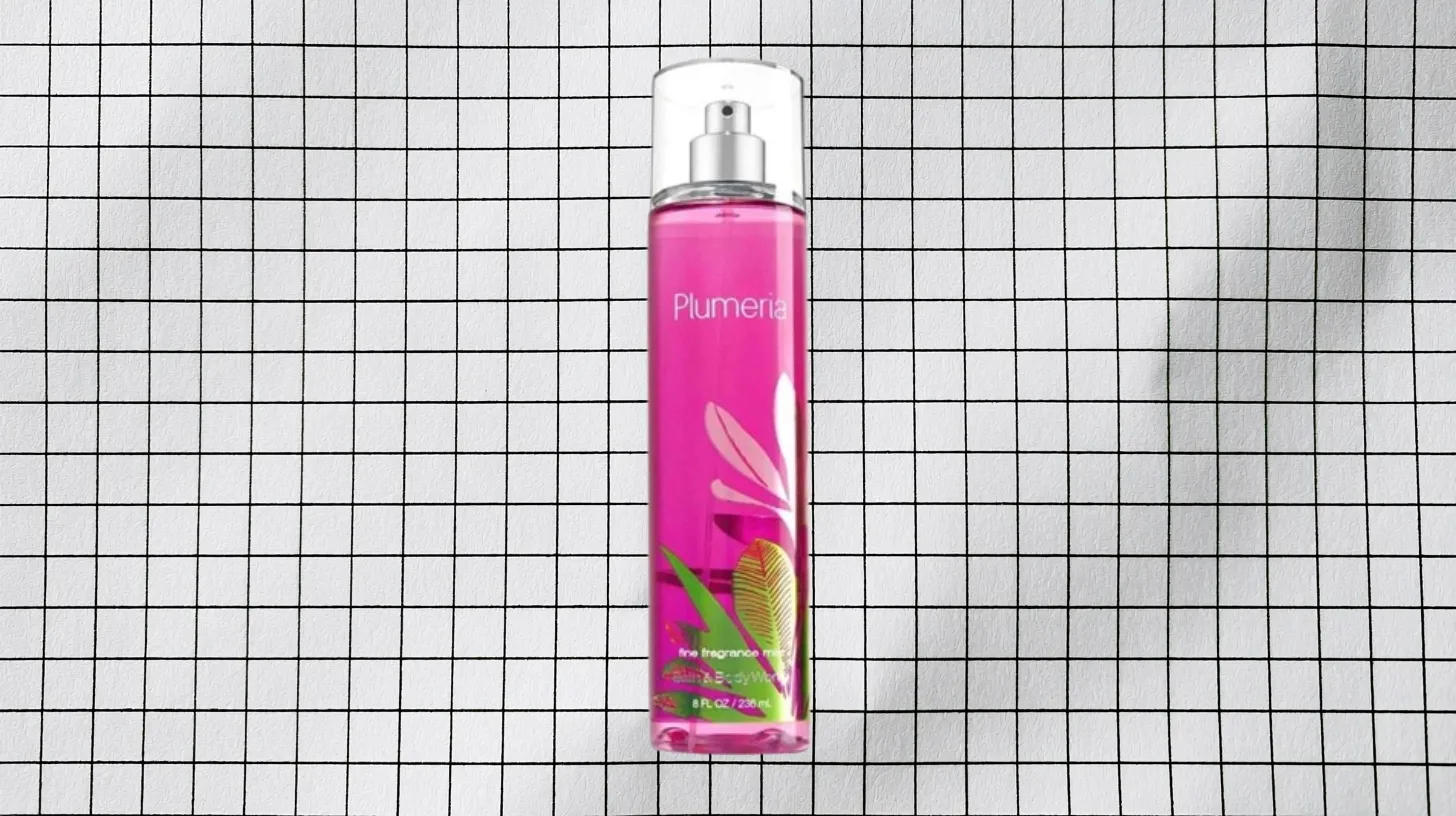 Discontinued 90s Bath and Body Works Plumeria fragrance mist bottle