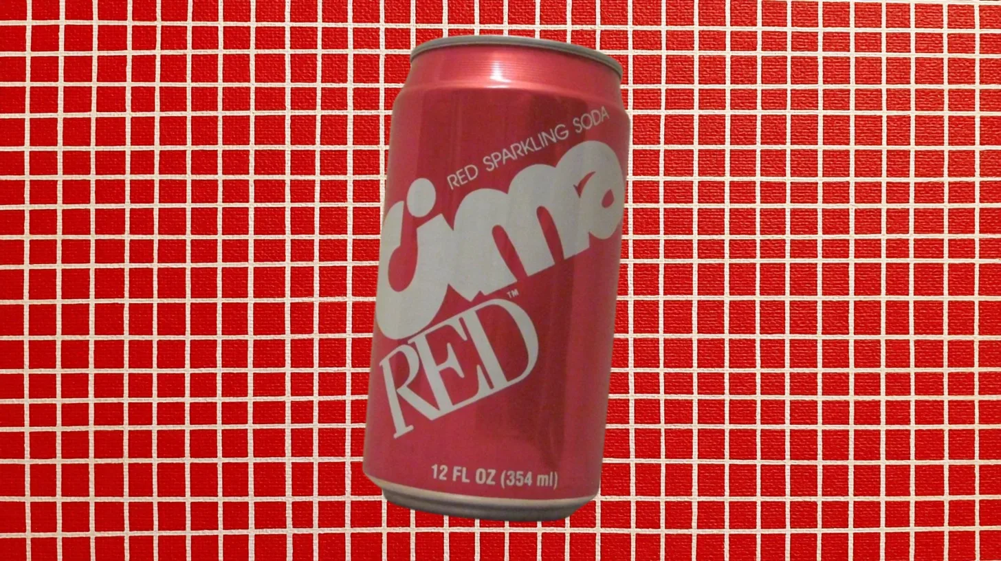 Surviving Cima Red can labeled Red Sparkling Soda from the San Antonio soda sold from 1987 to the early 1990s