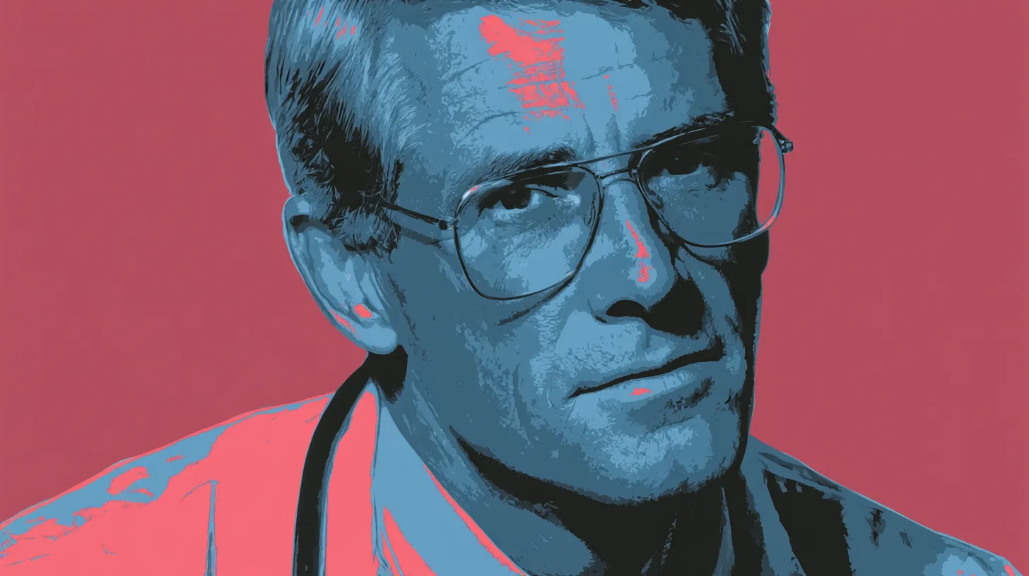 Dr. Michael B. Wood, whose tenure dedicated the Gonda Building © History Oasis Pop art portrait of Dr. Michael B. Wood, Mayo Clinic president and CEO from 1999 to 2003, with glasses and a stethoscope