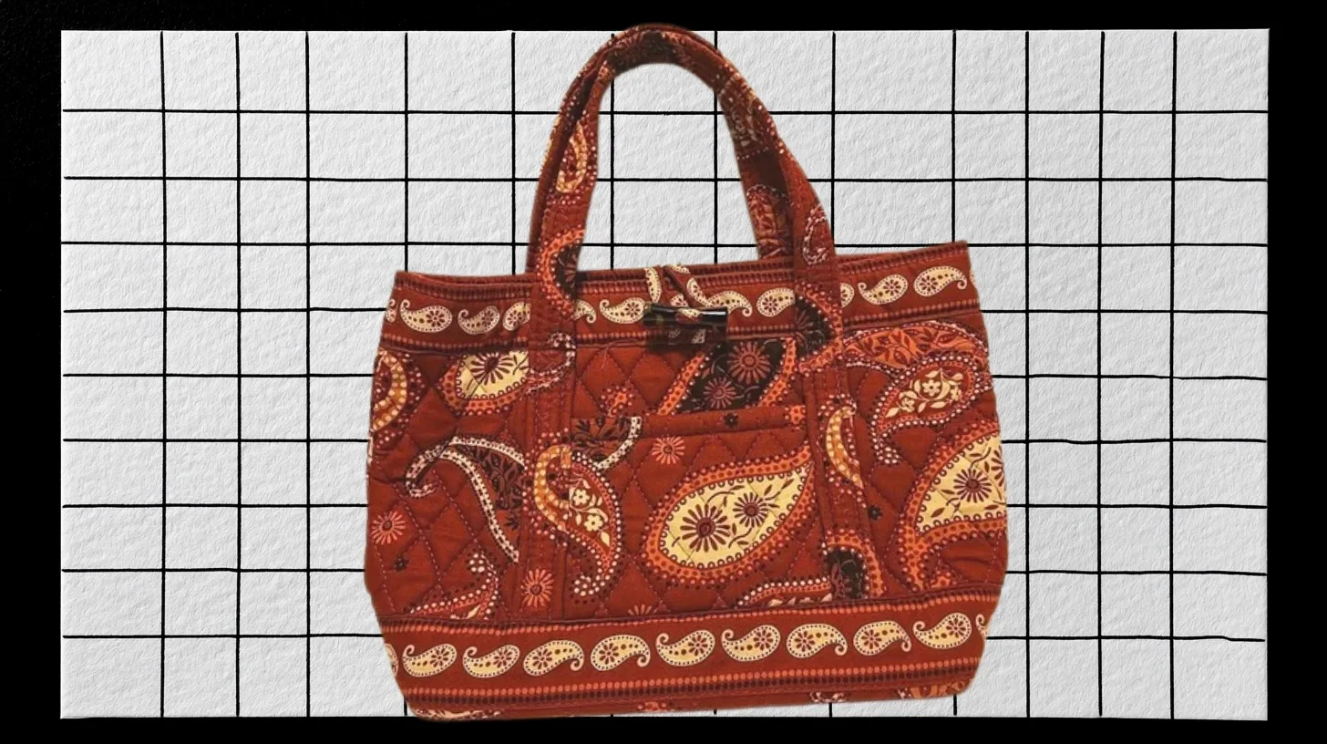 Mesa Red pattern — Vera Bradley Discontinued Vera Bradley Mesa Red quilted tote in rust and cream paisley