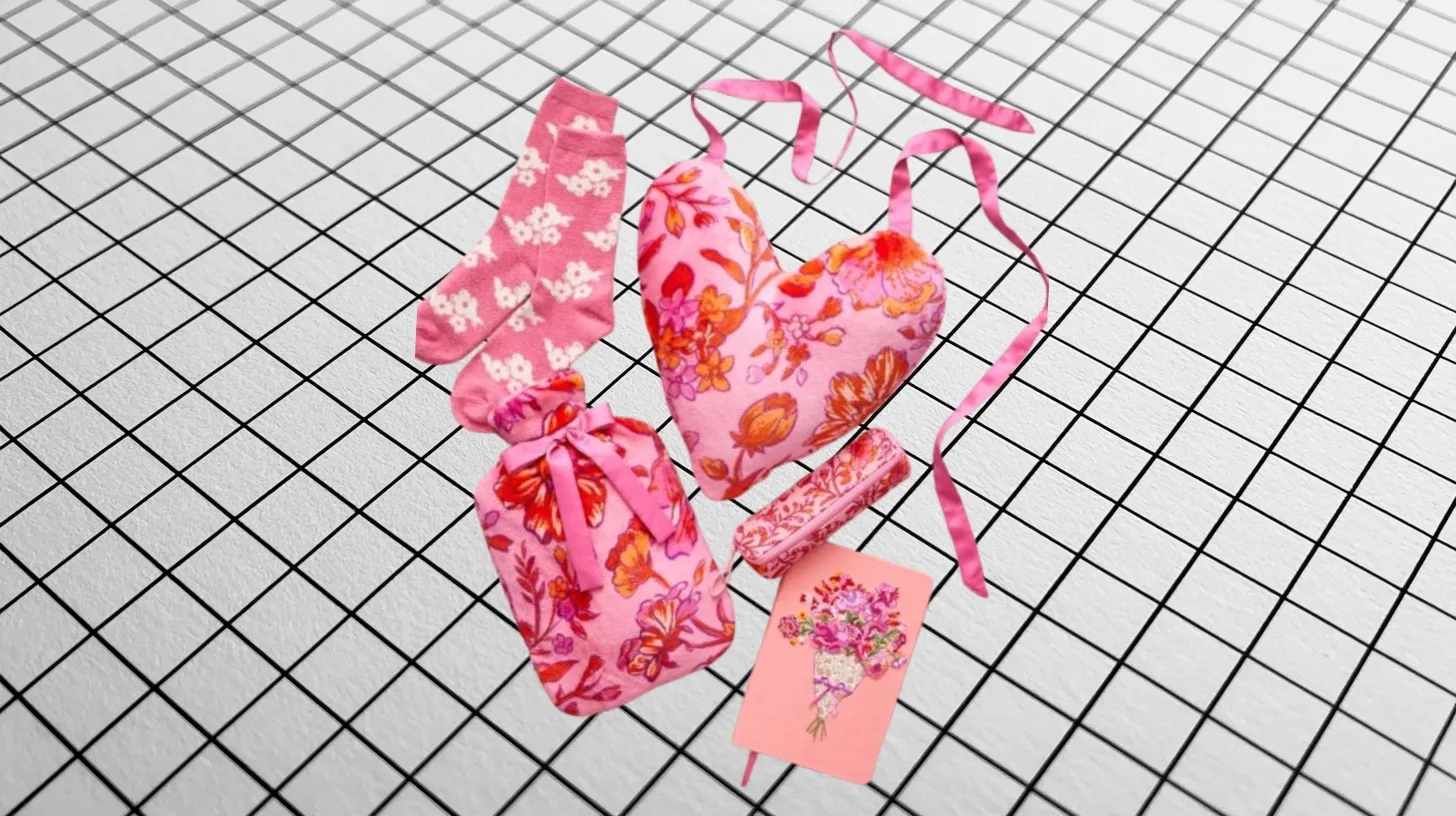 Pink-ribbon collection pieces — Vera Bradley Vera Bradley pink floral breast cancer collection with heart sachet and socks